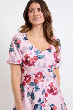Wallis Robe Midi En Twill Ottoman À Motif Floral<Femme Robes|Robes Mi-Longues