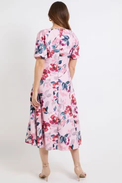 Wallis Robe Midi En Twill Ottoman À Motif Floral<Femme Robes|Robes Mi-Longues