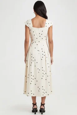 Robe Midi En Twill Ottoman À Pois