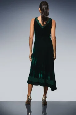 Wallis Robe Midi en Velours avec Inserts en Dentelle<Femme Robes Mi-Longues|Satin Et Dentelle