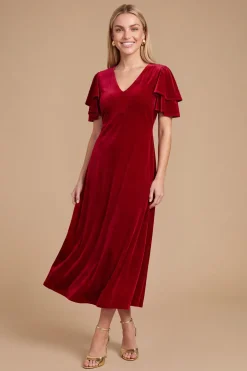 Robe Midi En Velours À Double Volant Petite Dp Luxe