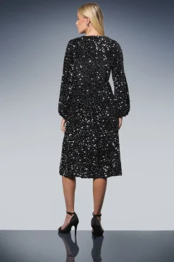 Wallis Robe Midi en Velours à Paillettes Petite Taille<Femme Robes Mi-Longues|Robes À Manches Longues