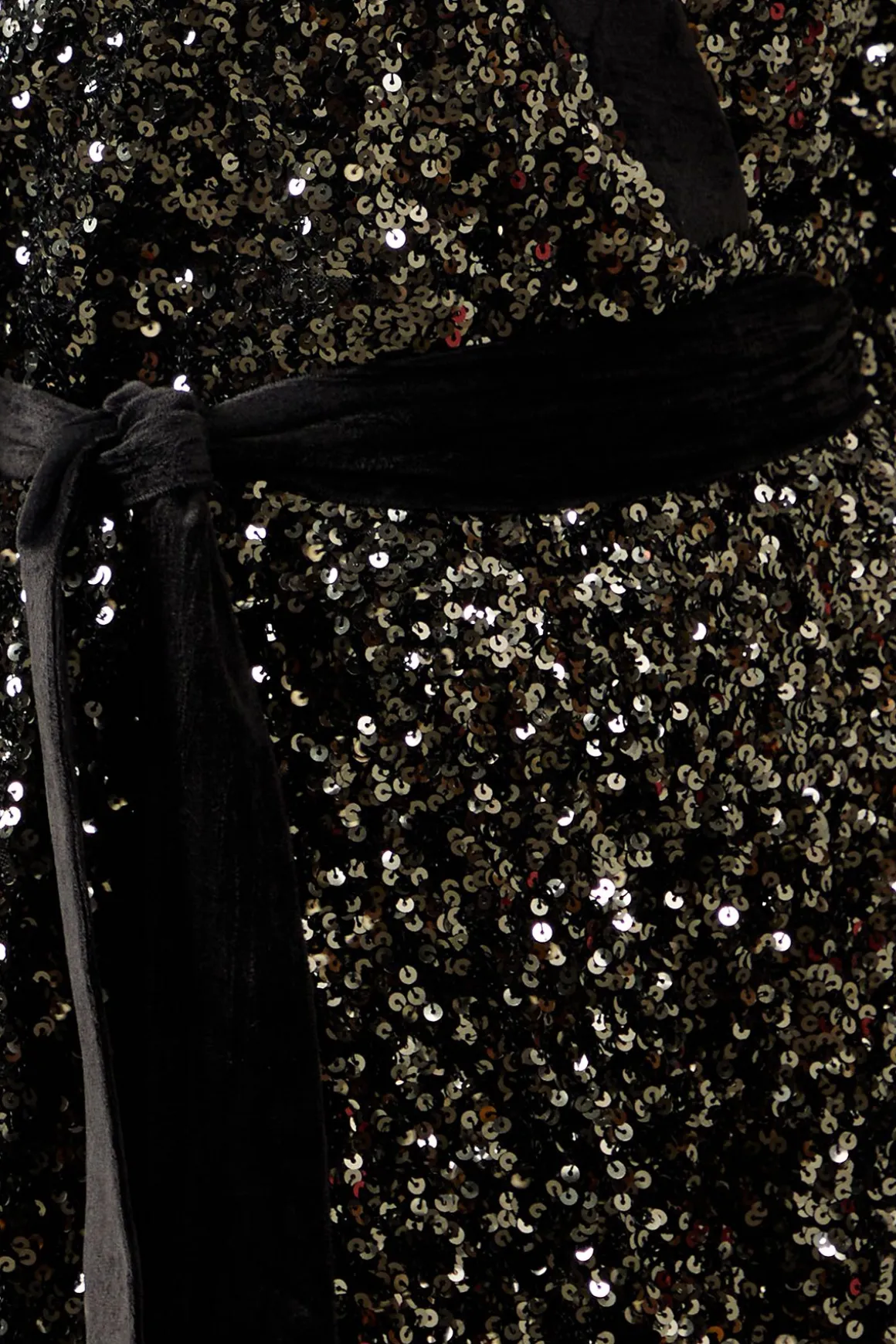 Robe Midi en Velours à Sequins Contrastés Petite