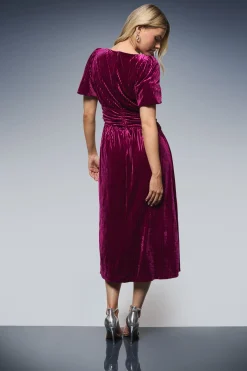 Robe Midi en Velours à Taille Froncée DP Luxe