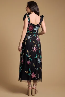 Oasis Robe Midi Fendue à Ornements Floraux<Femme Robes Mi-Longues|Robes Bal De Promo