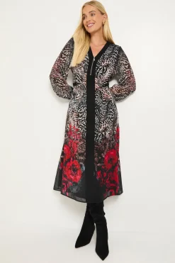 Wallis Robe Midi À Fermeture Éclair Imprimé Floral Ombré Animalier Petite Taille<Femme Toutes Les Robes|Robes Mi-Longues