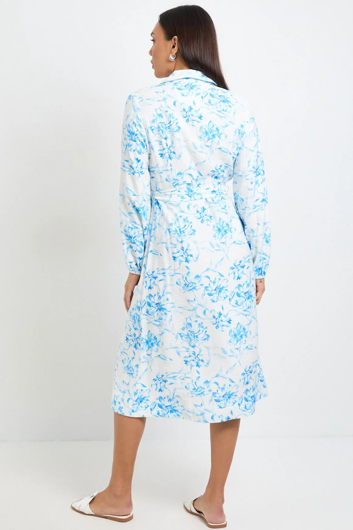 Robe Midi Fleurie À Ceinture D'été