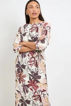 Wallis Robe Midi Fleurie Estivale À Ceinture<Femme Robes|Robes Mi-Longues