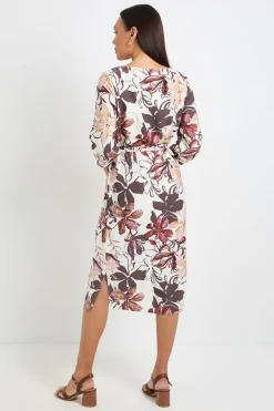 Wallis Robe Midi Fleurie Estivale À Ceinture<Femme Robes|Robes Mi-Longues