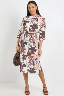 Wallis Robe Midi Fleurie Estivale À Ceinture<Femme Robes|Robes Mi-Longues