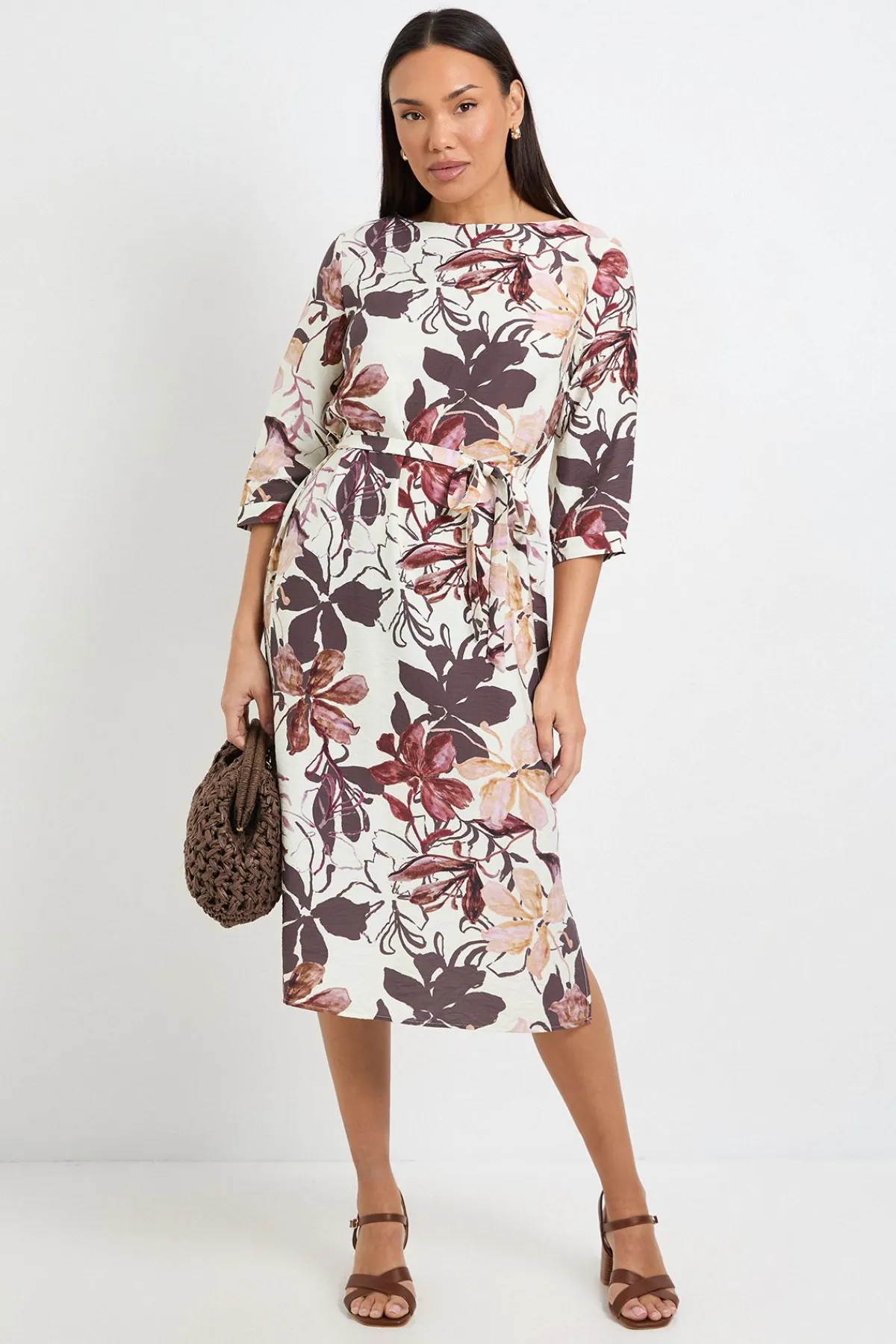 Wallis Robe Midi Fleurie Estivale À Ceinture<Femme Robes|Robes Mi-Longues