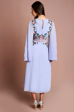 Coast Robe Midi À Fleurs Perlées Et Manches Plissées<Femme Toutes Les Robes|Robes Mi-Longues