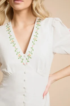 Dorothy Perkins Robe Midi Florale Boutonnée À Imprimé Placement<Femme Toutes Les Robes|Robes Mi-Longues