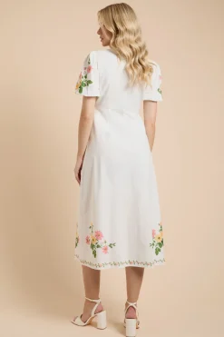 Dorothy Perkins Robe Midi Florale Boutonnée À Imprimé Placement<Femme Toutes Les Robes|Robes Mi-Longues