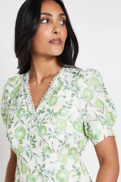 Robe Midi Florale À Boutons Pour Petite Taille Style Robe De Thé