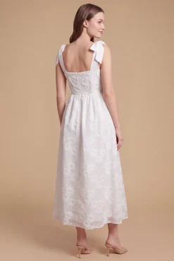 Robe Midi Florale Dp Hen À Épaules Nouées Et Taille Basse