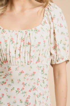 Dorothy Perkins Robe Midi e Froncée À Encolure Carrée<Femme Toutes Les Robes|Robes Mi-Longues