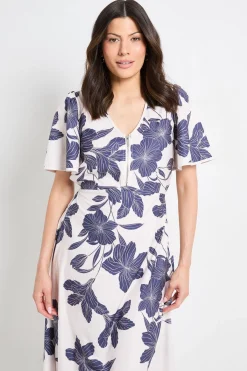 Wallis Robe Midi Florale À Manches Évasées Avec Fermeture Éclair<Femme Robes|Robes Mi-Longues