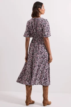 Dorothy Perkins Robe Midi e Rose à Devant Torsadé et Manches Évasées<Femme Toutes Les Robes|Robes D’Automne