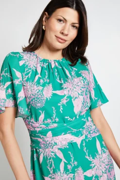 Robe Midi Florale À Taille Cache-cœur