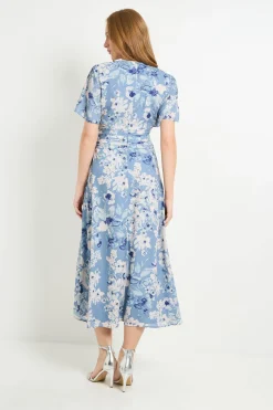 Wallis Robe Midi Florale À Taille Portefeuille<Femme Robes|Robes Mi-Longues