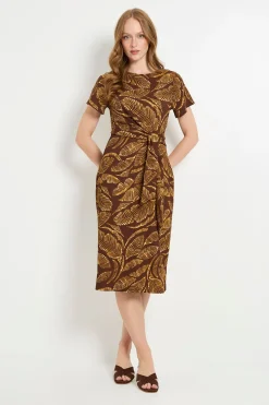 Robe Midi Fourreau En Jersey Palm Avec Nœud Latéral