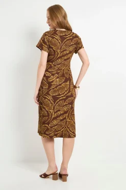 Robe Midi Fourreau En Jersey Palm Avec Nœud Latéral