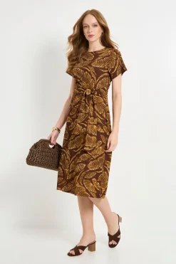 Robe Midi Fourreau En Jersey Palm Avec Nœud Latéral