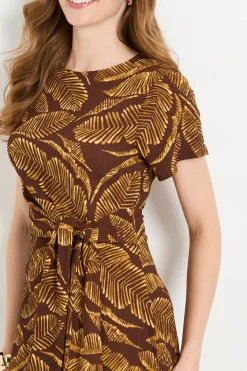 Robe Midi Fourreau En Jersey Palm Avec Nœud Latéral