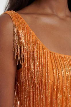 KarenMillen Robe Midi À Franges De Perles Brodées Main<Femme Toutes Les Robes|Robes Mi-Longues