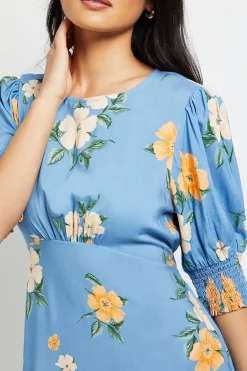 Dorothy Perkins Robe Midi Froncée Aux Poignets Petite Taille<Femme Toutes Les Robes|Robes Mi-Longues