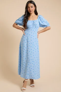 Robe Midi Froncée À Encolure Ronde Et Motif Floral Petite