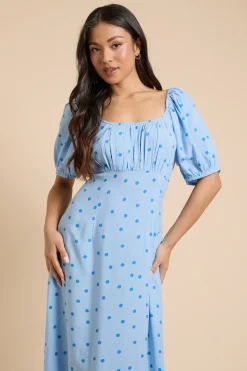 Robe Midi Froncée À Encolure Ronde Et Motif Floral Petite