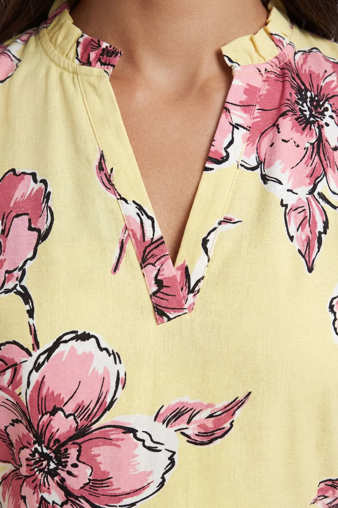 Robe Midi Froncée En Gaufré Fleuri