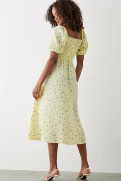 Dorothy Perkins Robe Midi Froncée à Imprimé Floral<Femme Robes Mi-Longues|Robes