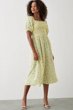 Dorothy Perkins Robe Midi Froncée à Imprimé Floral<Femme Robes Mi-Longues|Robes
