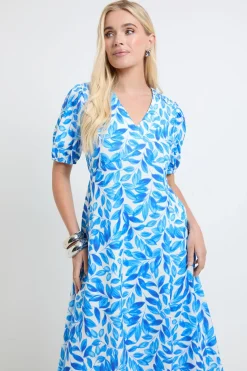 Robe Midi Froncée À Motif Floral Petite Taille
