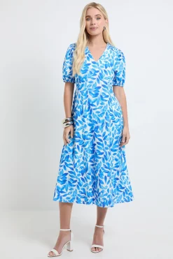 Robe Midi Froncée À Motif Floral Petite Taille