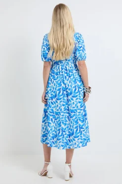 Robe Midi Froncée À Motif Floral Petite Taille