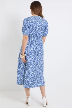 Robe Midi Froncée À Pois
