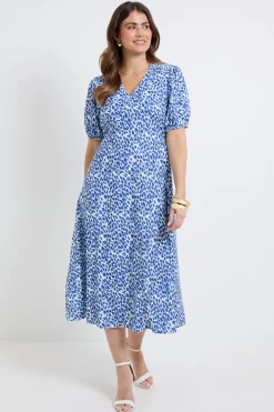 Robe Midi Froncée À Pois