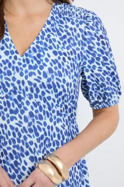 Robe Midi Froncée À Pois