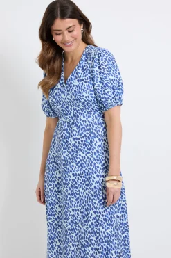 Robe Midi Froncée À Pois