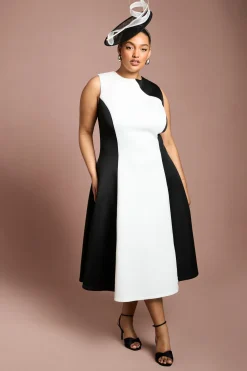 Coast Robe Midi Grande Taille à Blocs de Couleurs s<Femme Robes|Robes Mi-Longues
