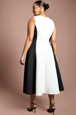 Coast Robe Midi Grande Taille à Blocs de Couleurs s<Femme Robes|Robes Mi-Longues