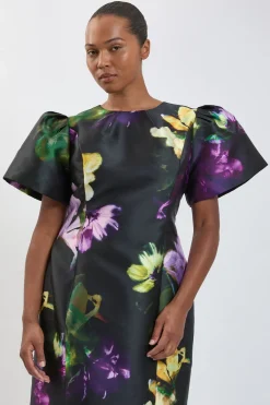 KarenMillen Robe Midi Grande Taille En Sergé À Imprimé Floral<Femme Robes Mi-Longues|Robes