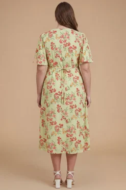 Dorothy Perkins Robe Midi Grande Taille À Imprimé Avec Boutonnage Devant, Manches Papillon Et Dos Noué<Femme Robes|Robes Mi-Longues