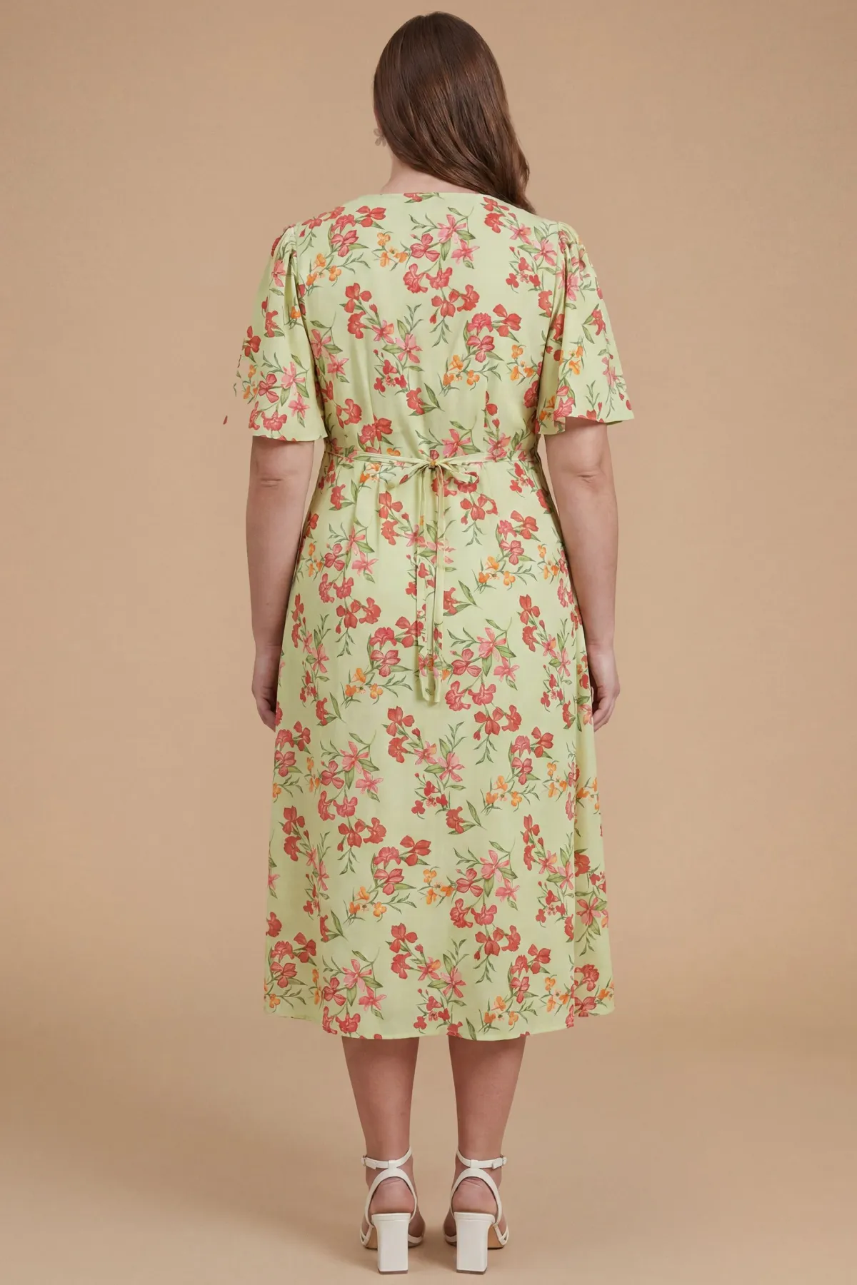 Dorothy Perkins Robe Midi Grande Taille À Imprimé Avec Boutonnage Devant, Manches Papillon Et Dos Noué<Femme Robes|Robes Mi-Longues