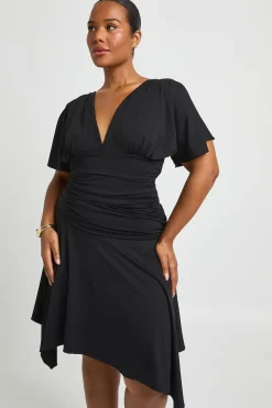 Robe Midi Grande Taille À Manches Ange Ultra Douce Et Taille Froncée