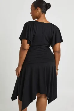 Robe Midi Grande Taille À Manches Ange Ultra Douce Et Taille Froncée